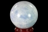 Polished Blue Calcite Sphere - Madagascar #149343-1